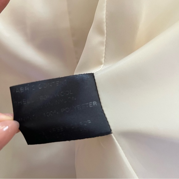 GALLERY Cream Colored Wool Button up Peacoat NWOT - Picture 8 of 11